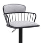 Nish 25-33 Inch Adjustable Barstool Chair Light Gray Fabric Black Frame By Casagear Home BM304937