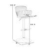 Nish 25-33 Inch Adjustable Barstool Chair Light Gray Fabric Black Frame By Casagear Home BM304937
