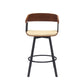 Vera 27 Inch Swivel Counter Stool Chair Brown Open Back Cream Faux Leather By Casagear Home BM304940