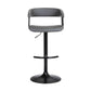 Arya Barstool Chair 24-33 Inch Adjustable Height Gray Faux Leather Black By Casagear Home BM304949