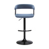 Arya Barstool Chair 24-33 Inch Adjustable Height Light Blue Fabric Black By Casagear Home BM304951