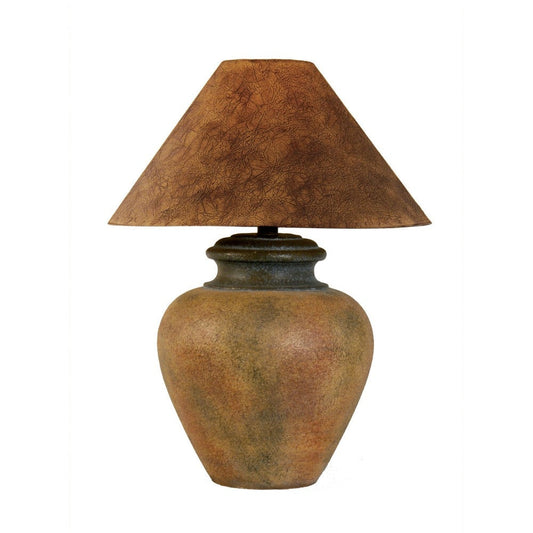30 Inch Table Lamp, 3 Way Switch, Empire Shade, Green and Brown Finish By Casagear Home