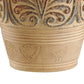 Tia 29 Inch Table Lamp Conical Shade Urn Shape Damask Pattern Beige By Casagear Home BM304998