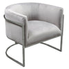 Kel 31 Inch Cantilever Accent Chair Gray Velvet Silver Stainless Steel By Casagear Home BM305034