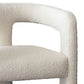 27 Inch Boucle Accent Chair Curved Back Cushioned Seating Ivory Finish By Casagear Home BM305037