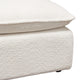 Agg 37 Inch Plush Ottoman Feather Down Seat White Faux Sheepskin By Casagear Home BM305047