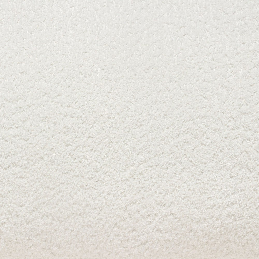 Agg 37 Inch Plush Ottoman Feather Down Seat White Faux Sheepskin By Casagear Home BM305047