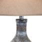 Niek 30 Inch Hydrocal Table Lamp Empire Shade Urn Base Gray Wash Finish By Casagear Home BM305618