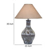 Niek 30 Inch Hydrocal Table Lamp Empire Shade Urn Base Gray Wash Finish By Casagear Home BM305618