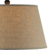 Buen 28 Inch Hydrocal Table Lamp Drum Shade Urn Base Gray Rust Frost By Casagear Home BM305640