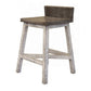 Suga 24 Inch Farmhouse Counter Height Stool Solid Pine Wood Ivory Gray By Casagear Home BM306130