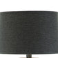Riza 30 Inch Table Lamp Curved Vase Shape Dual Tone Gray Drum Shade By Casagear Home BM306579