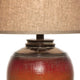Ruhi 31 Inch Table Lamp Curved Pot Multicolor Drum Shade Brown Orange By Casagear Home BM306592