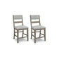 24 Inch Counter Height Barstools, Set of 2, Upholstered Cushioning, Bisque By Casagear Home