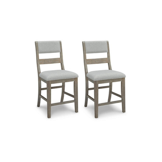 24 Inch Counter Height Barstools, Set of 2, Upholstered Cushioning, Bisque By Casagear Home