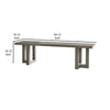Gif 64 Inch Dining Bench Geometric Pedestal Legs Weathered Gray Finish By Casagear Home BM306616