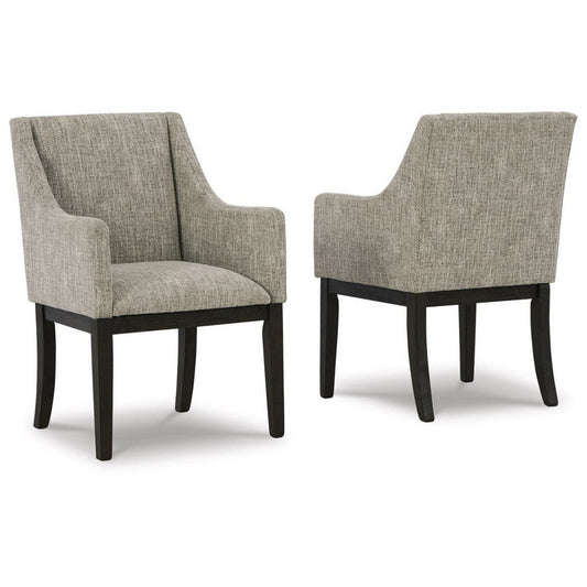 Sonn 24 Inch Dining Armchair, Set of 2, Padded Beige Upholstery, Brown Legs By Casagear Home
