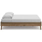 Ako Queen Size Platform Bed Low Profile Footboard Honey Brown Finish By Casagear Home BM306636