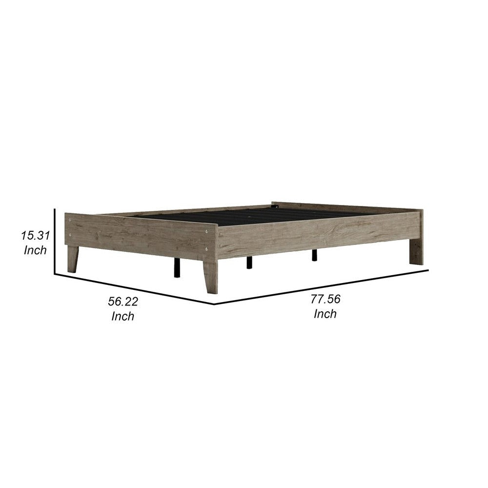 Sof Full Size Platform Bed Low Profile Footboard Muted Brown Finish By Casagear Home BM306639