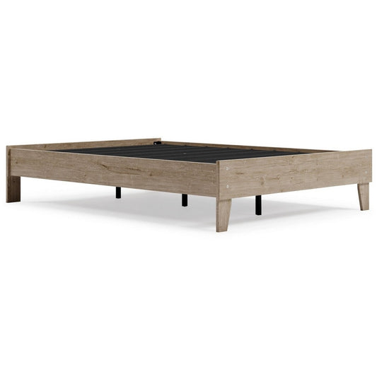 Sof Full Size Platform Bed, Low Profile, Footboard, Muted Brown Finish By Casagear Home