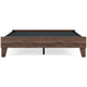 Sof Queen Size Platform Bed Low Profile Footboard Dark Brown Finish By Casagear Home BM306640