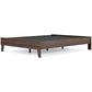 Sof Queen Size Platform Bed Low Profile Footboard Dark Brown Finish By Casagear Home BM306640