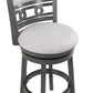 Matt 24 Inch Swivel Counter Strool Cushioned Seat and Backrest Mist Gray By Casagear Home BM306710