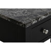 Zeva 24 Inch Modern Narrow Side Table Faux Marble Top Single Drawer Black By Casagear Home BM306715