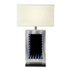 Ziva 27 Inch Table Lamp, LED Night Light, Rectangular Shade, Matte Silver By Casagear Home