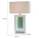 Ziva 28 Inch Table Lamp LED Night Light Rectangular Shade White By Casagear Home BM308910
