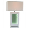 Ziva 28 Inch Table Lamp, LED Night Light, Rectangular Shade, White By Casagear Home