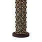 27 Inch Table Lamp, Woven Rope Design, Drum Shade, Rattan Wood, Brown By Casagear Home