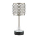 Dany 24 Inch Table Lamp with Crystal Drum Shade Metal Brushed Nickel By Casagear Home BM308917