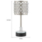 Dany 24 Inch Table Lamp with Crystal Drum Shade, Metal, Brushed Nickel By Casagear Home