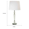 24 Inch Table Lamp Set of 2 with Glass Stands, Metal Base, Clear Finish By Casagear Home