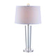 27 Inch Table Lamp with Glass Stand Empire Shade Metal Clear Finish By Casagear Home BM308921