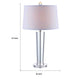 27 Inch Table Lamp with Glass Stand Empire Shade Metal Clear Finish By Casagear Home BM308921