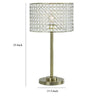 25 Inch Table Lamp with Round Crystal Drum Shade Metal Antique Brass By Casagear Home BM308925