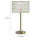 25 Inch Table Lamp with Round Crystal Drum Shade Metal Antique Brass By Casagear Home BM308925
