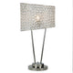 27 Inch Table Lamp, Asymmetrical Crystal Shade, Dimmer Switch, Metal Finish By Casagear Home