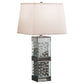 26 Inch Table Lamp, Empire Shade, Crystal Glass Stand, Clear Finish  By Casagear Home