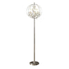 Shine 61 Inch Floor Lamp, Chandelier Style, Crystal and Metal, Chrome By Casagear Home