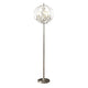 Shine 61 Inch Floor Lamp, Chandelier Style, Crystal and Metal, Chrome By Casagear Home