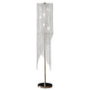 Mindy 62 Inch Floor Lamp, Crystal Raindrops Design, Metal, Clear Finish By Casagear Home