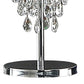 Cara 27 Inch Table Lamp, Hanging Drop Design, Crystal and Metal, Chrome By Casagear Home
