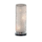 16 Inch Table Lamp, Crystal Cylinder Shade, Metal Mesh, Antique Bronze By Casagear Home