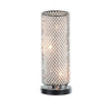 16 Inch Table Lamp, Crystal Cylinder Shade, Metal Mesh, Antique Bronze By Casagear Home