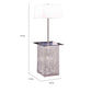 59 Inch Floor Lamp with Glass Tabletop, Crystal Stand, Metal, Clear By Casagear Home