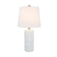 24 Inch Table Lamp Textured Stand Set of 2 Ceramic Snow White Finish By Casagear Home BM308940