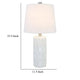 24 Inch Table Lamp Textured Stand Set of 2 Ceramic Snow White Finish By Casagear Home BM308940
